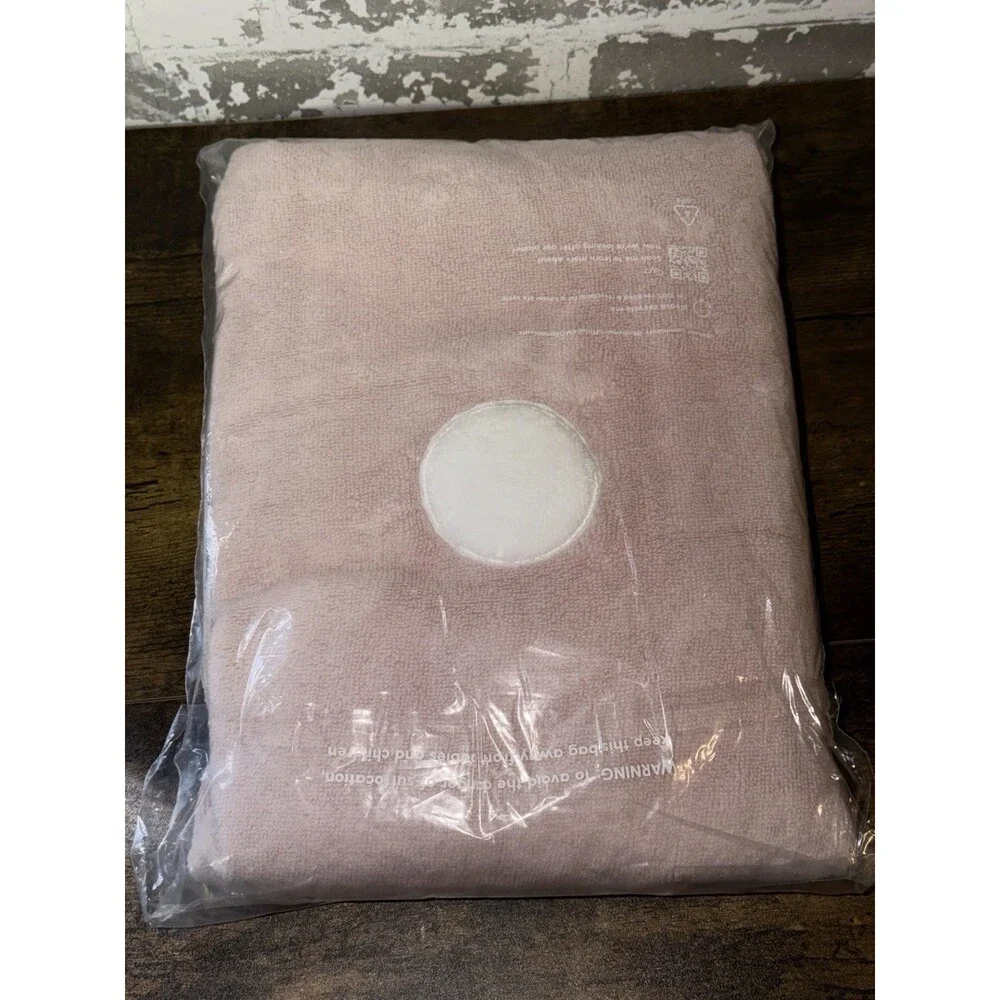 NWT! MORI Cotton Bunny Hooded Bath Towel - One Size - Blush Pink